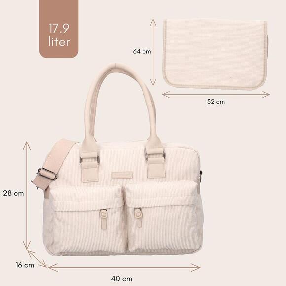 Diaper Bag - Cream Corduroy