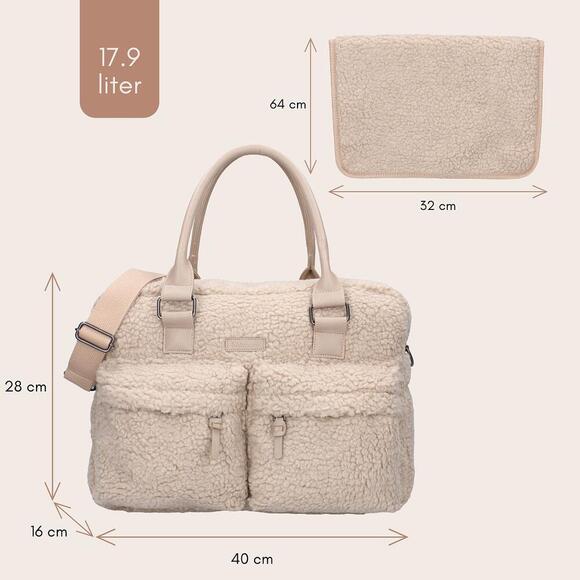 Diaper Bag - Cream Sherpa