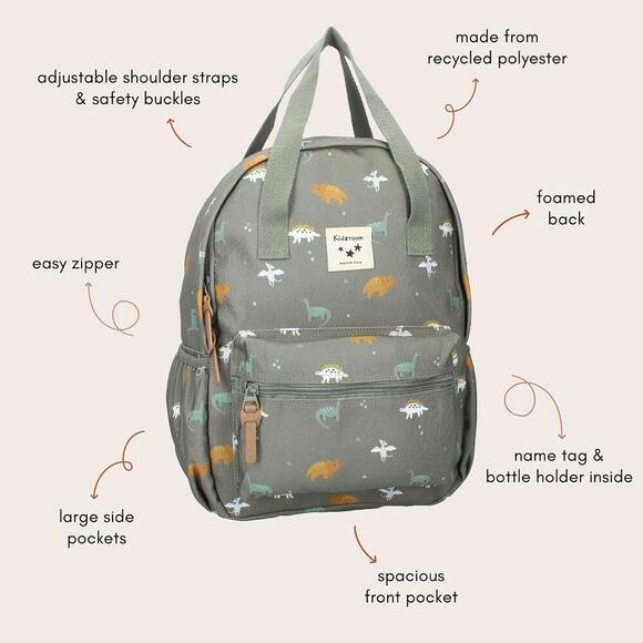 Small Backpack - Green Dino