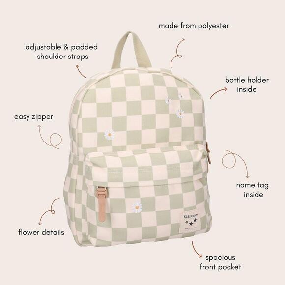 Mini Backpack - Daisy Sage Check