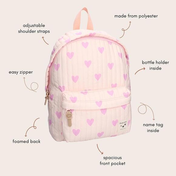 Small Backpack - Quilted Purple Hearts