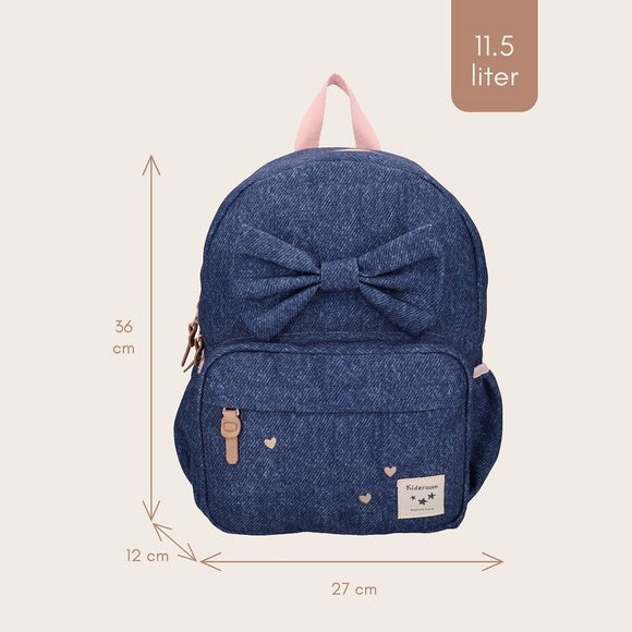 Small Backpack - Denim Bow