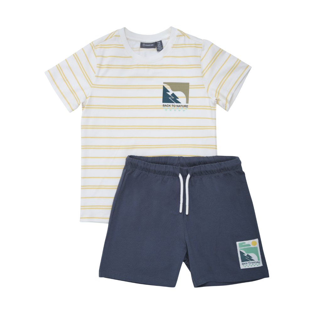 T-Shirt & Shorts Set - Yellow Stripe