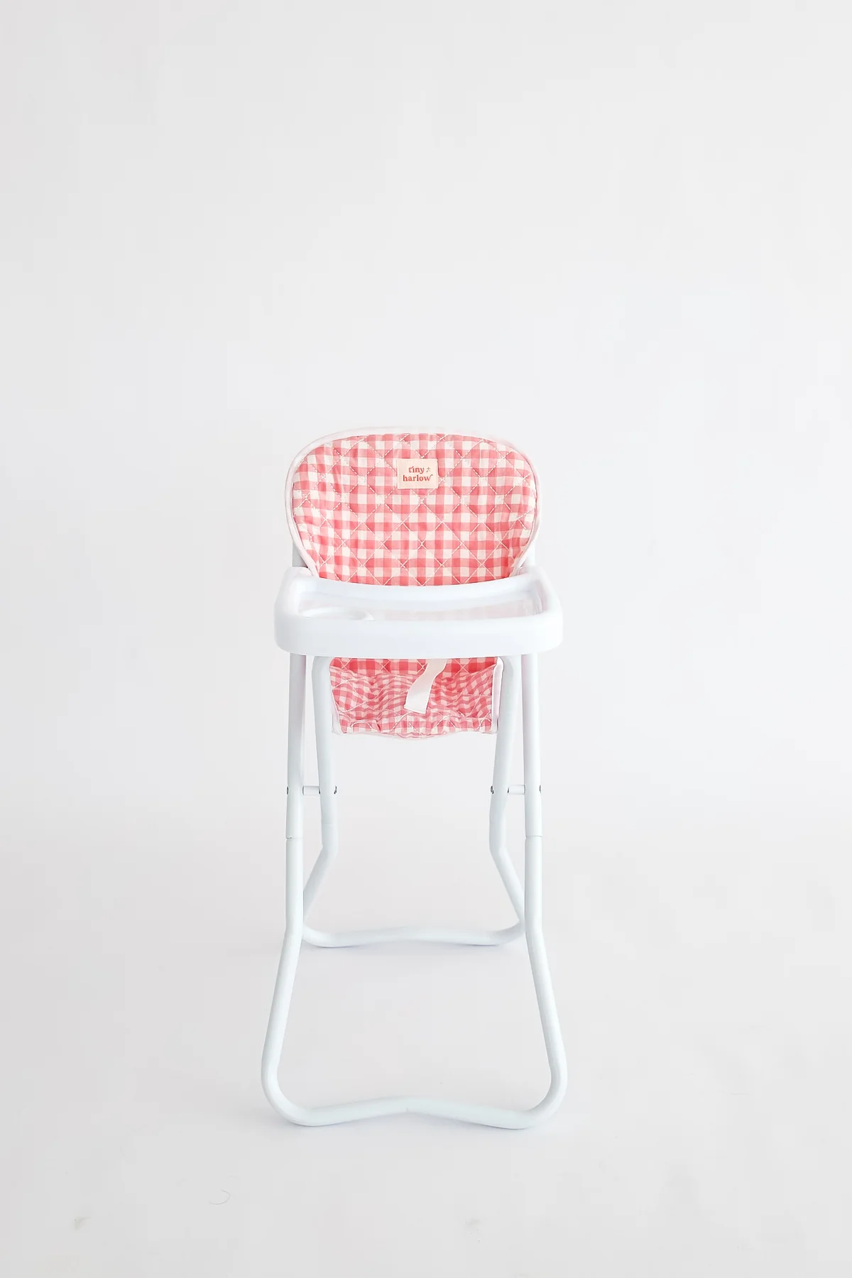 Doll High Chair - Pink Gingham - Tiny Harlow