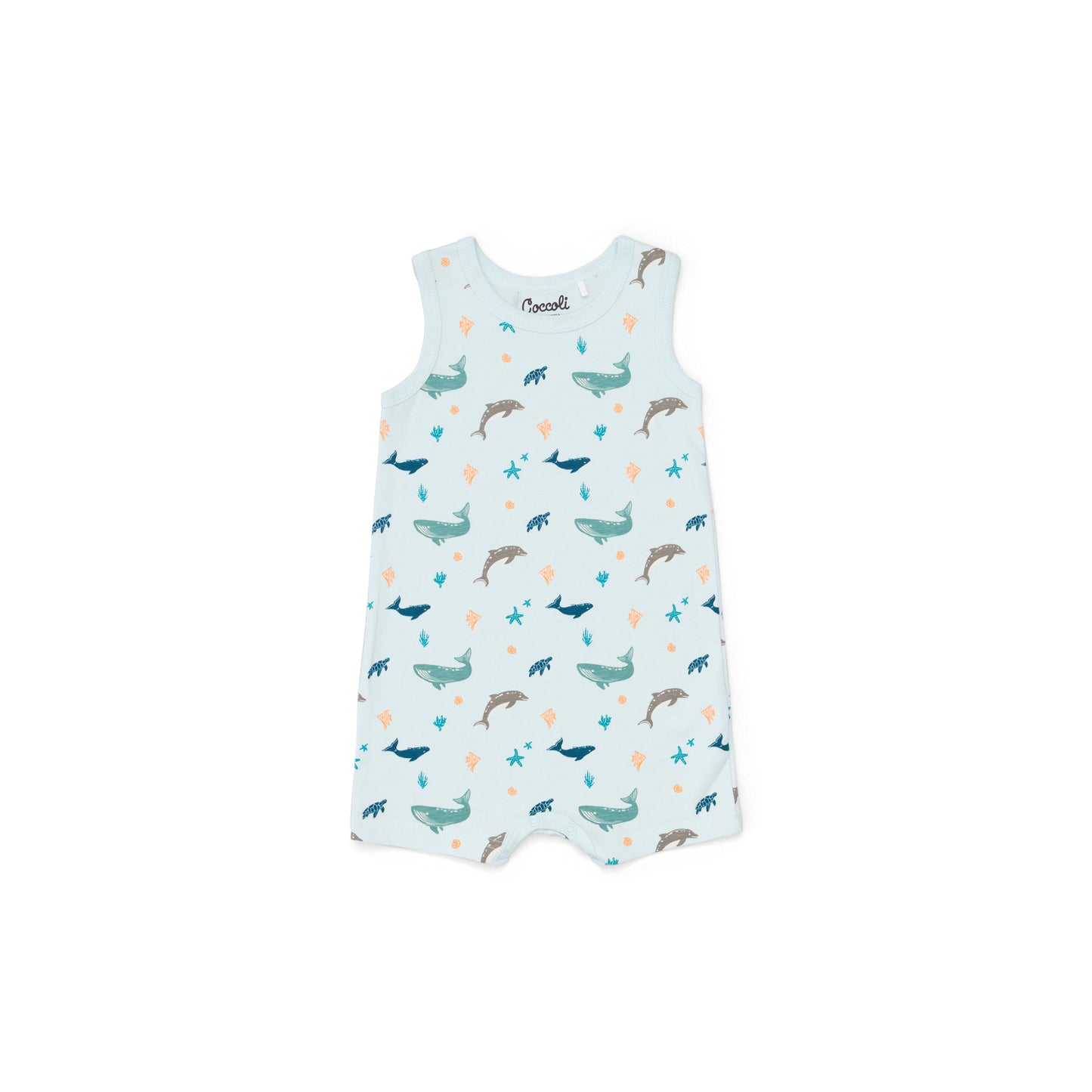 Cotton Romper - Ocean