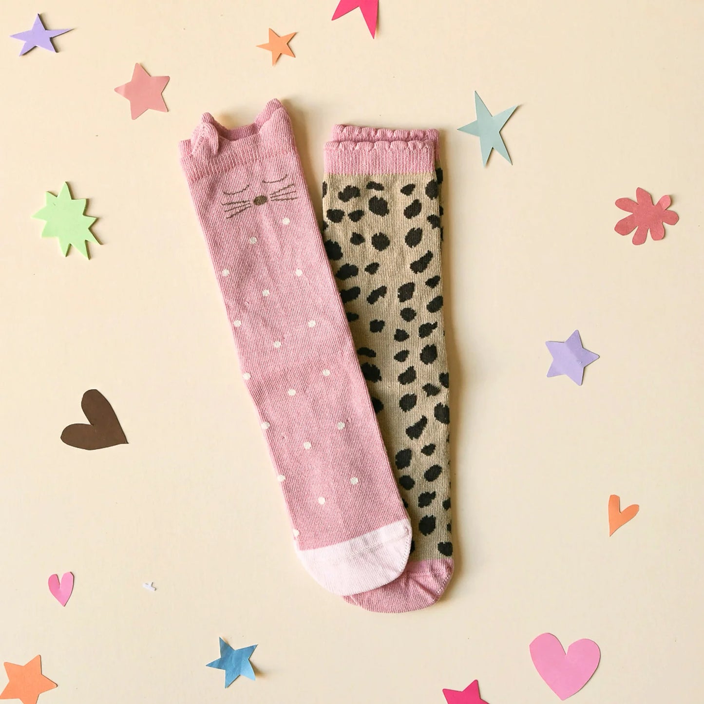 2 Pack Socks - Clara Cat Leopard