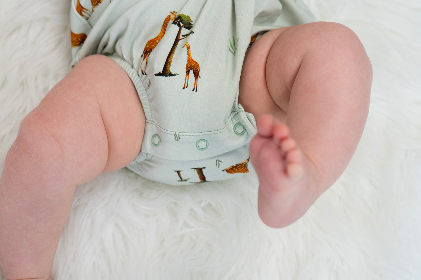 Sleeveless Bubble Onesie - Giraffes