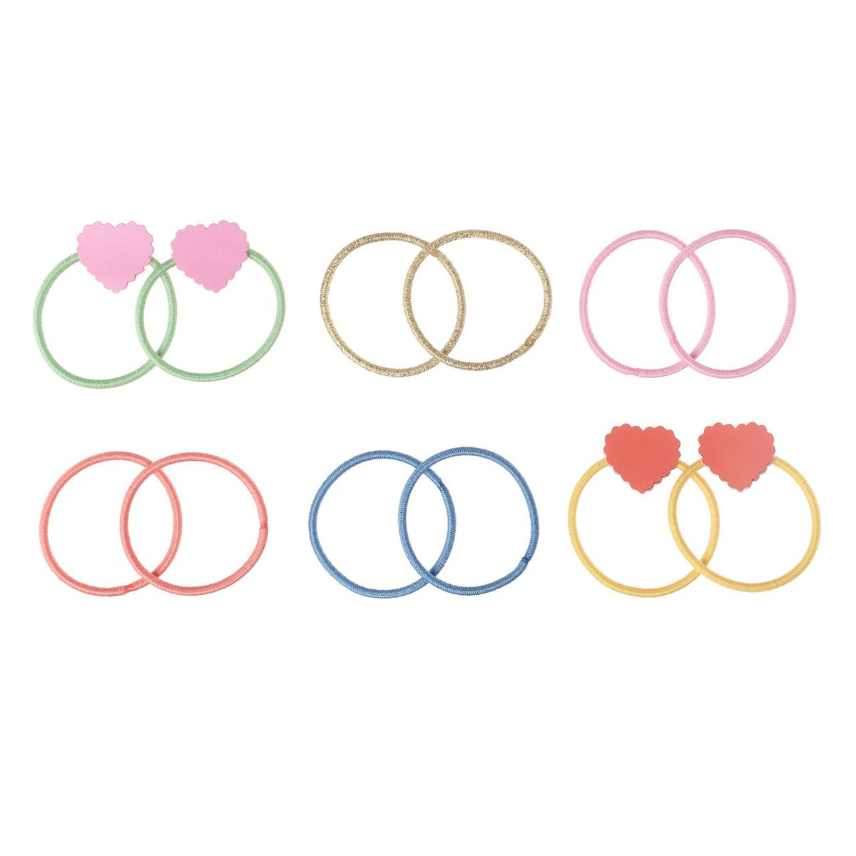 Mini Elastic Pony Pack - Scallop Heart