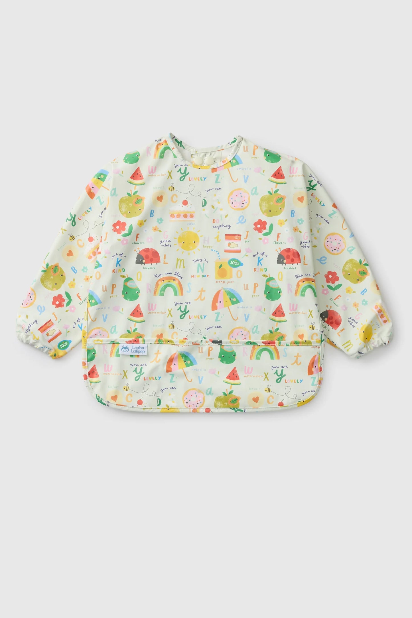 Long Sleeve Waterproof Bib - Alphabet Smiles
