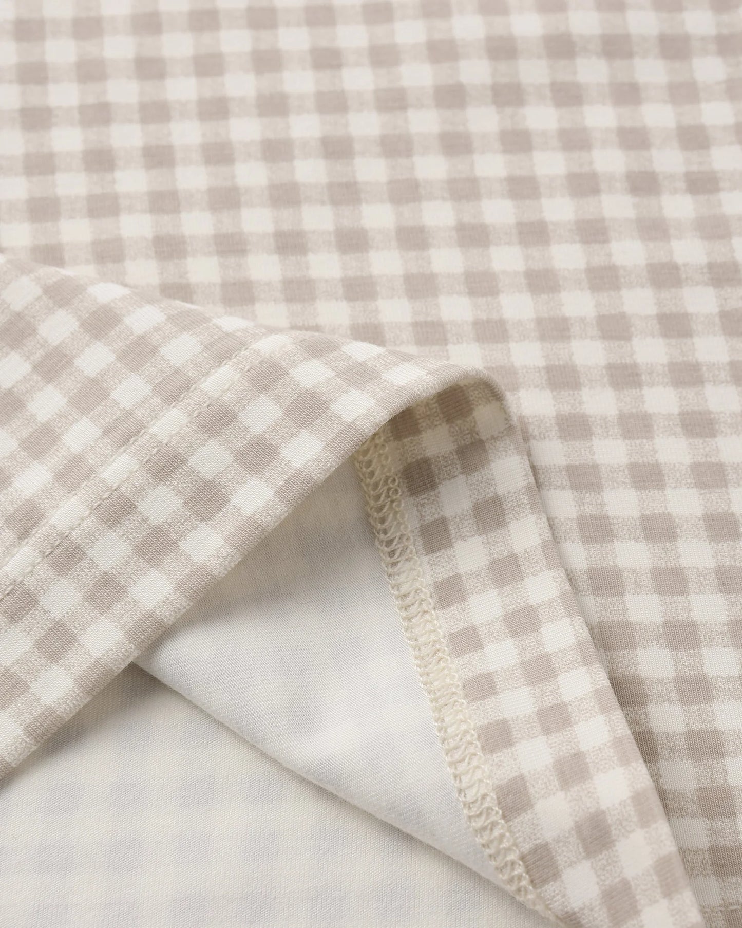 Bamboo Short Sleeve Pajama Set - Oat Gingham