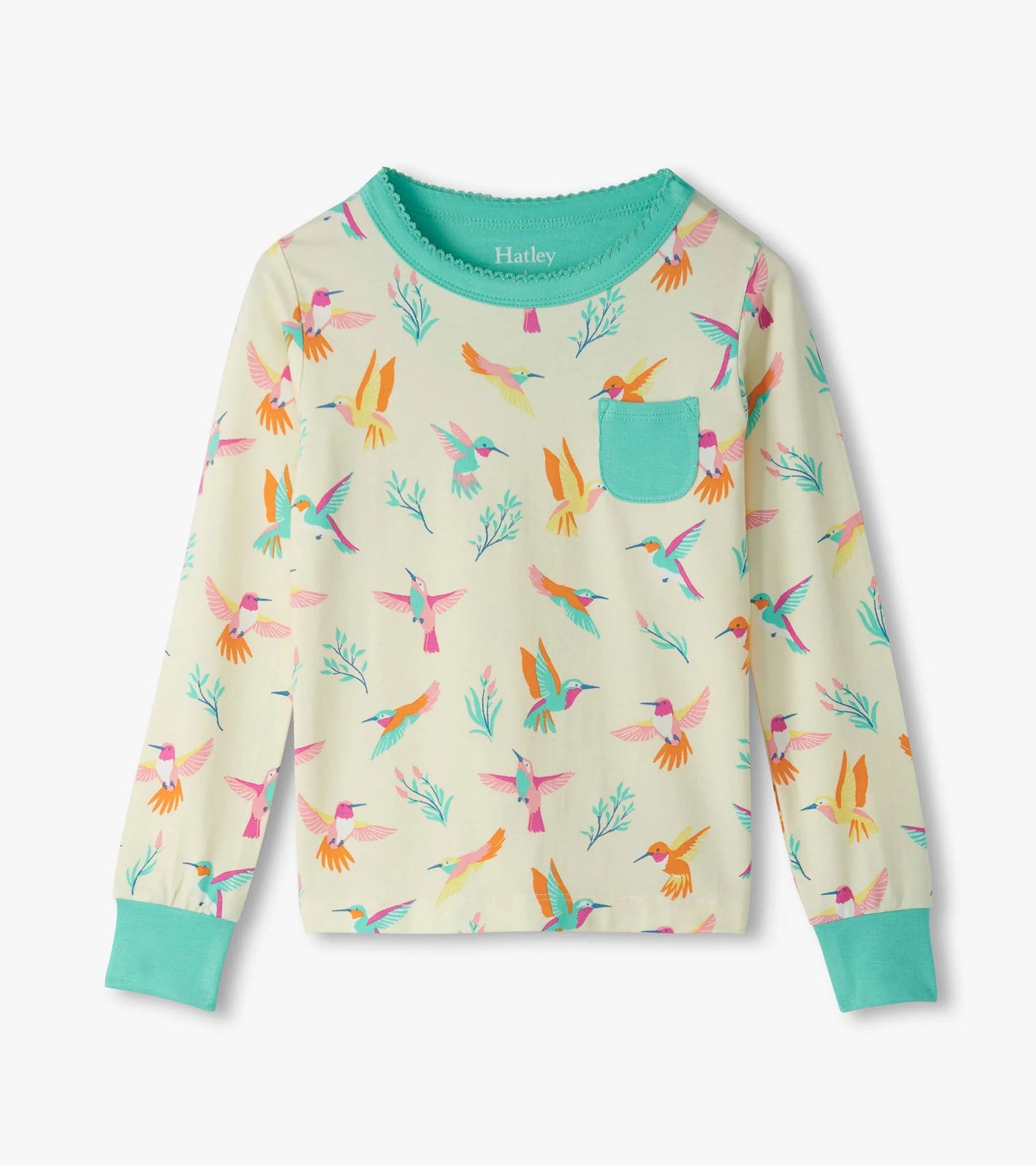Long Sleeve PJ Set - Springtime Hummingbirds