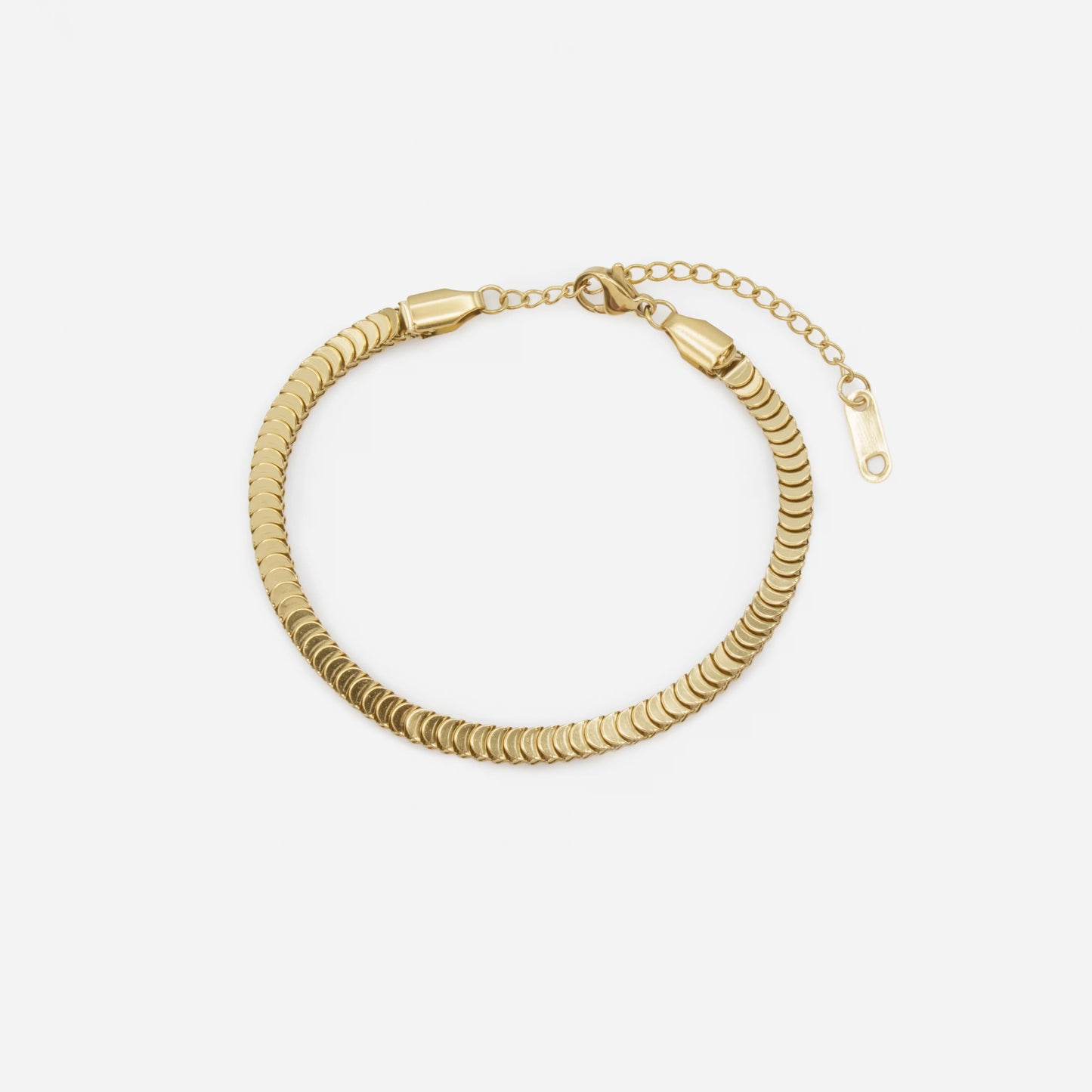 Golden semicircle domino effect bracelet in stainless steel