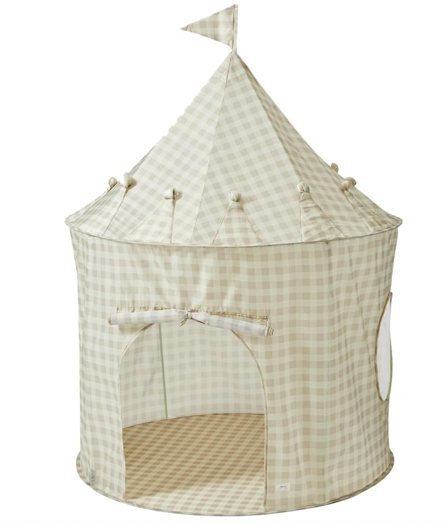 Recycled Fabric Play Tent - Checkerboard Beige