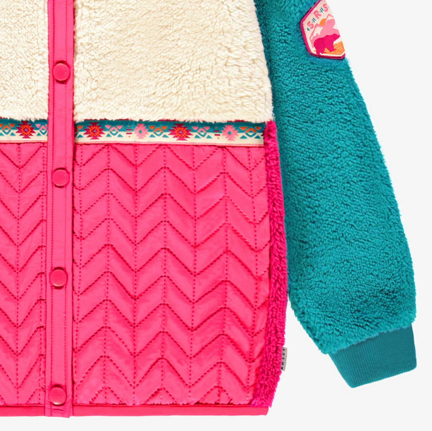 Child Sherpa Jacket - Pink and Turquoise
