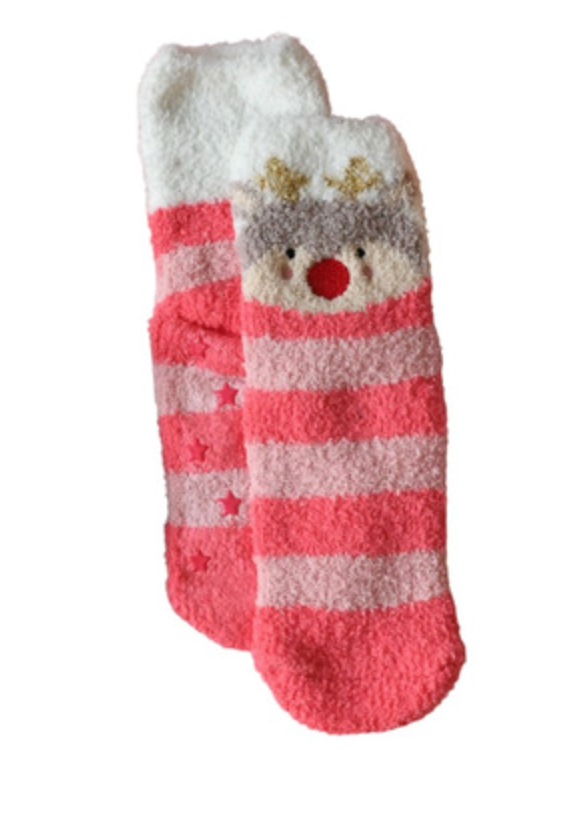 2 Pack Slipper Socks - Reindeer Cosy