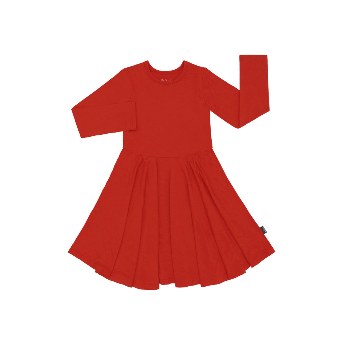 Long Sleeve Twirl Dress - Santa Red