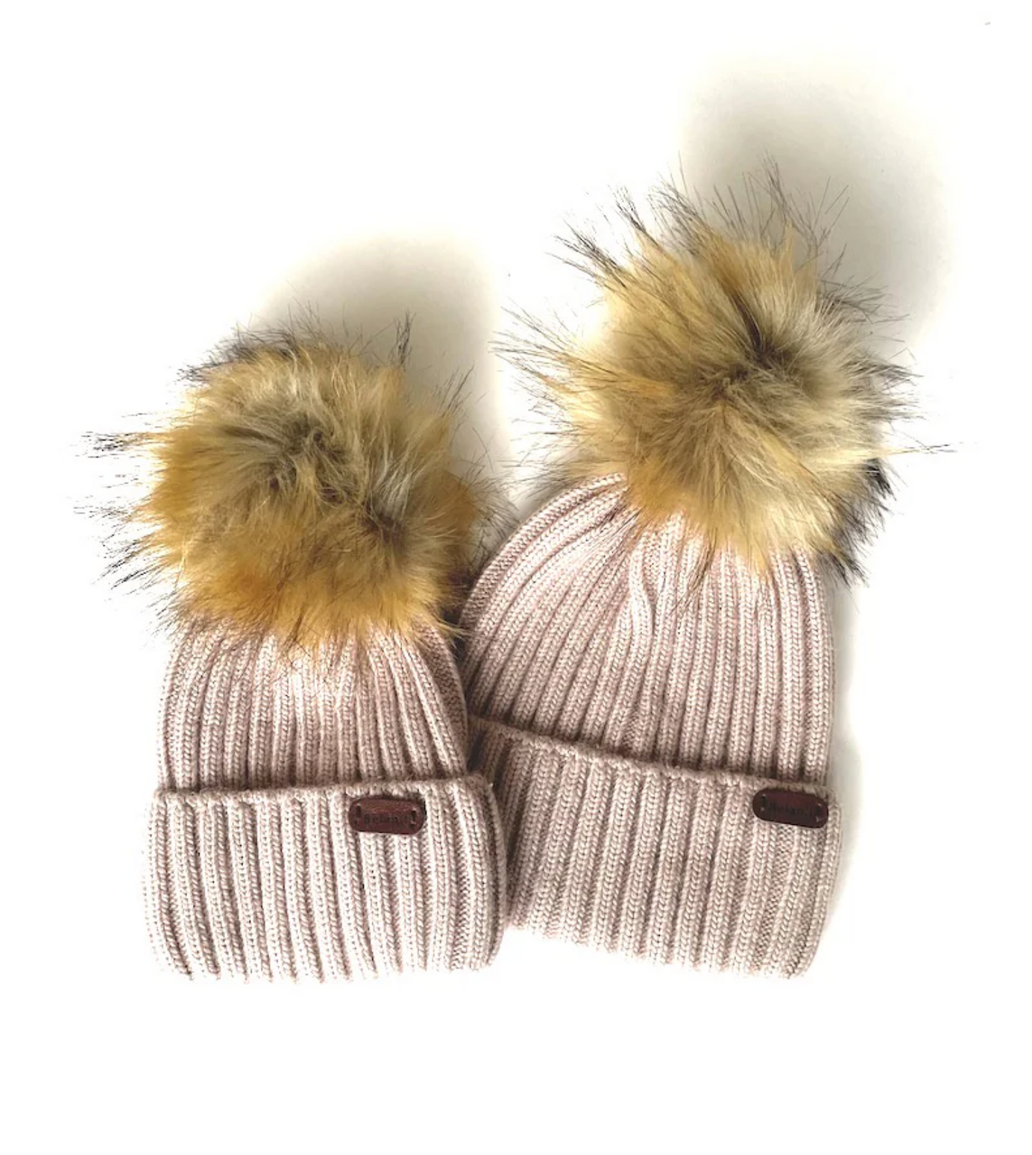 Angora Wool Beanies - Creamy Taupe
