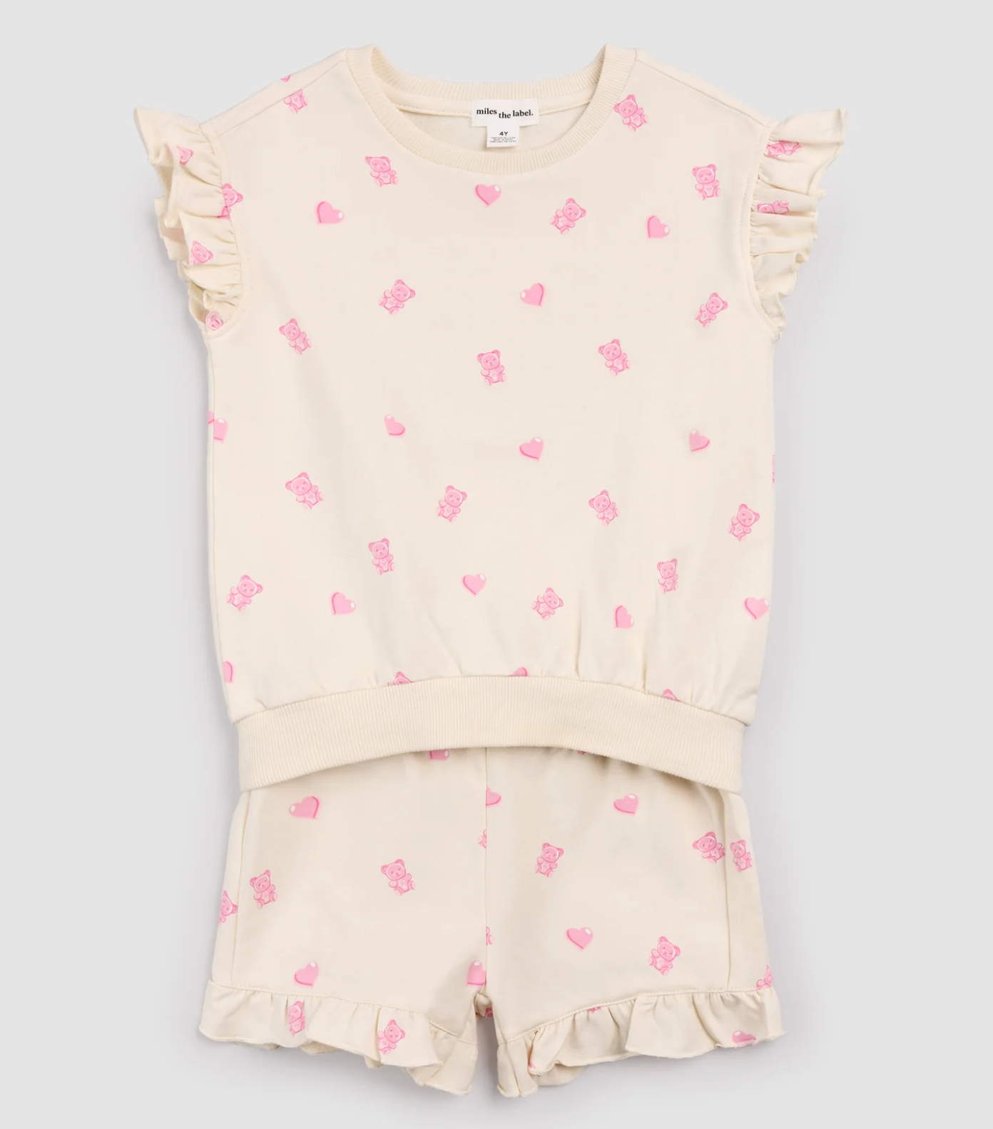 Ivory Ruffled Short Set - Gummy Bears