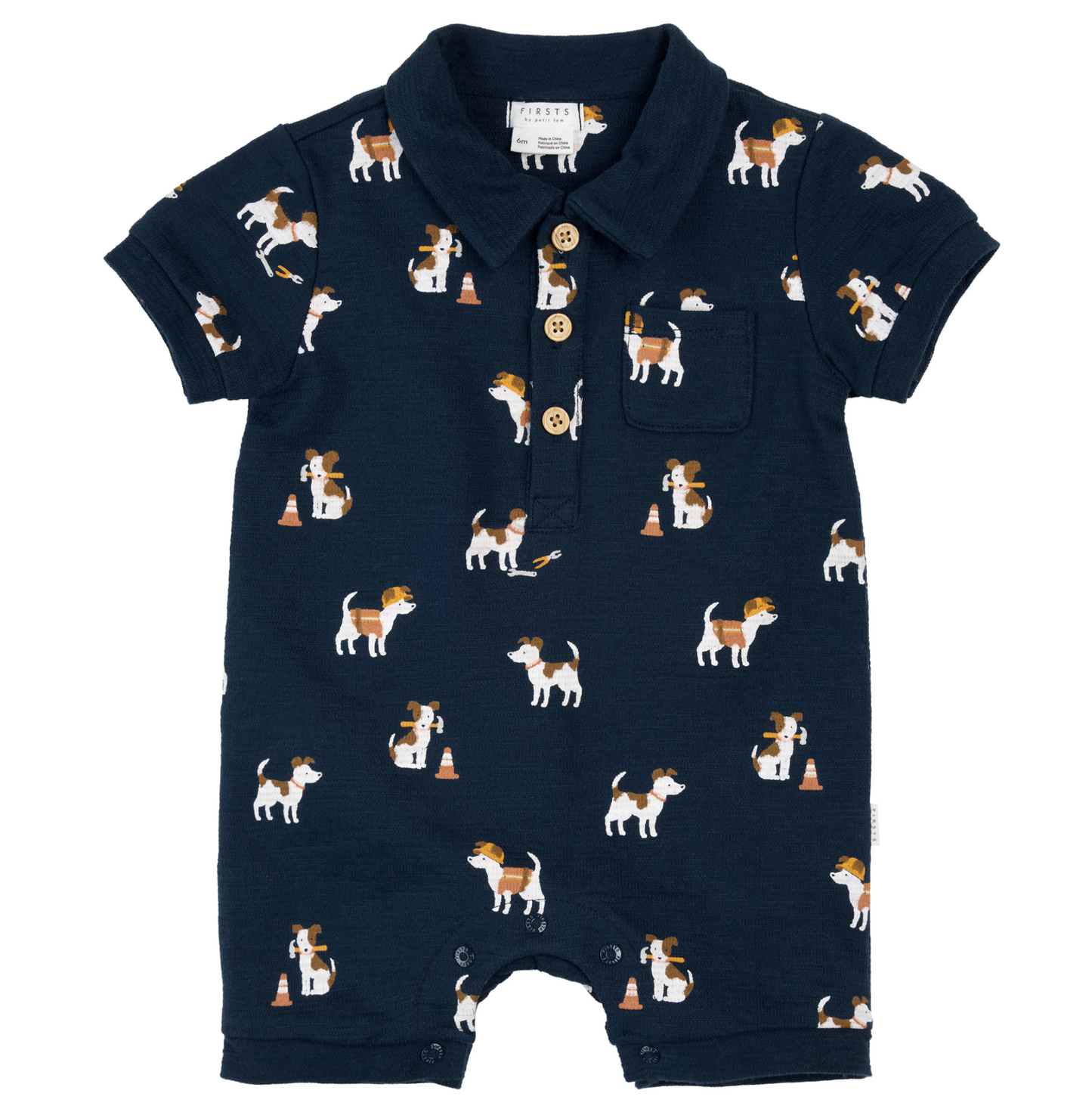 Short Sleeve Playsuit - Dogs
