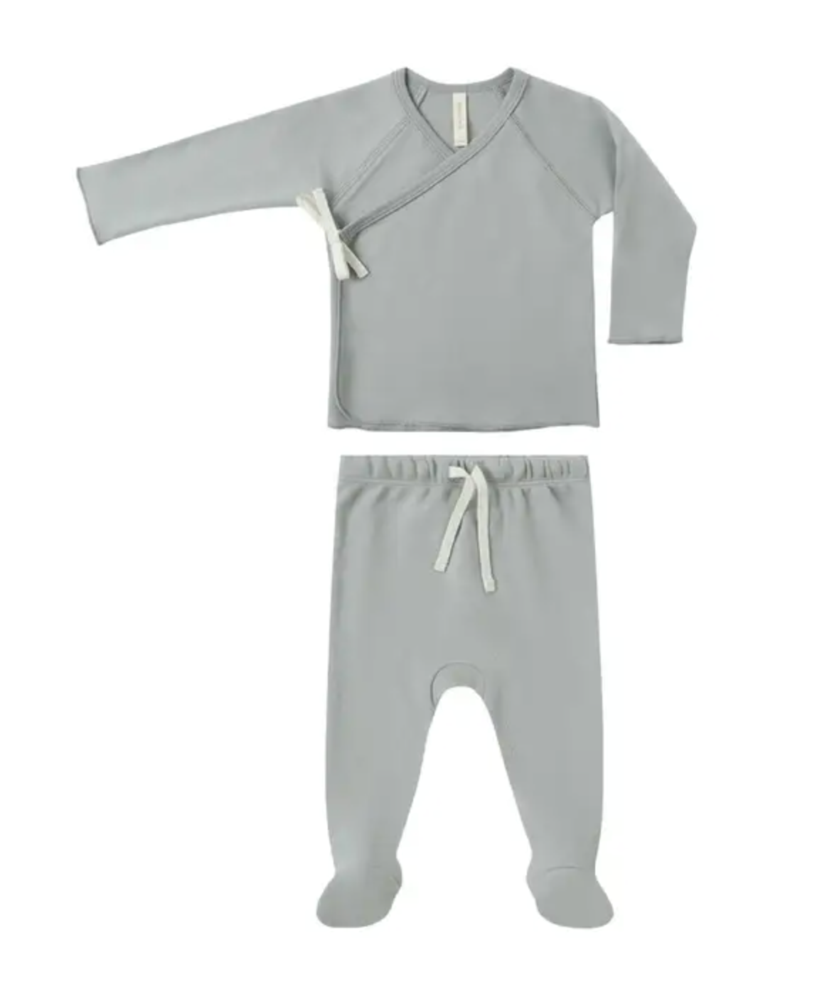 Wrap Top & Footed Pant Set - Fog