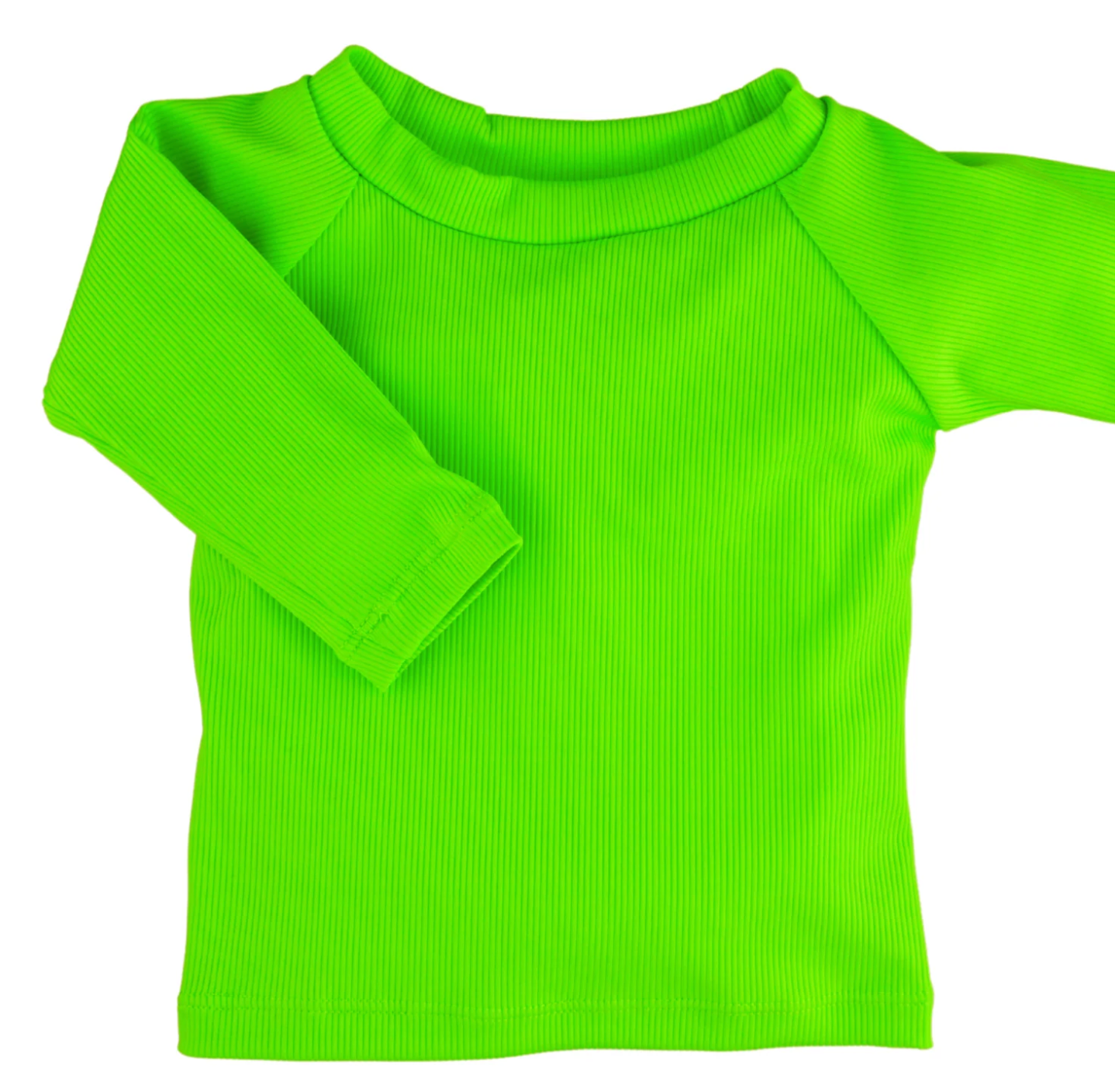 Rashguard Top - "Brights" Ribbed Green Gecko