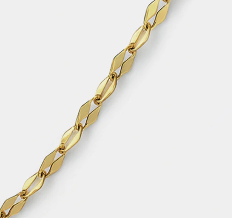 mini diamond mesh golden chain bracelet in stainless steel