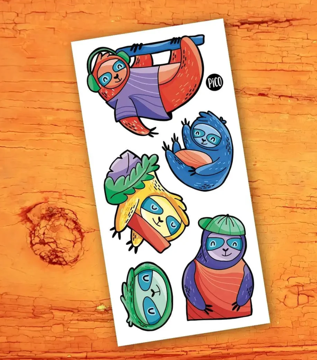 Temporary Tattoos - Cool Sloths
