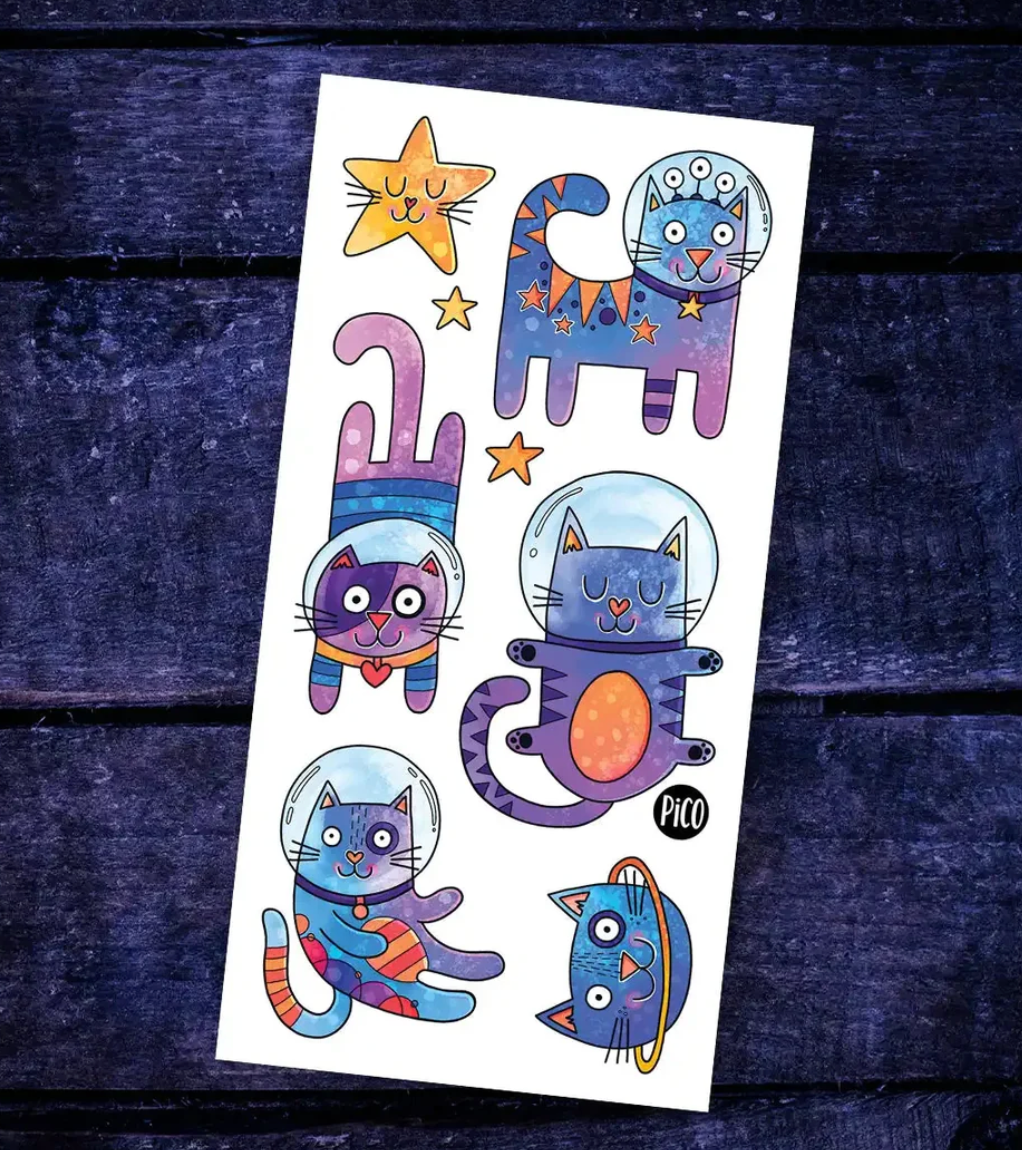 Temporary Tattoos - Space Cats