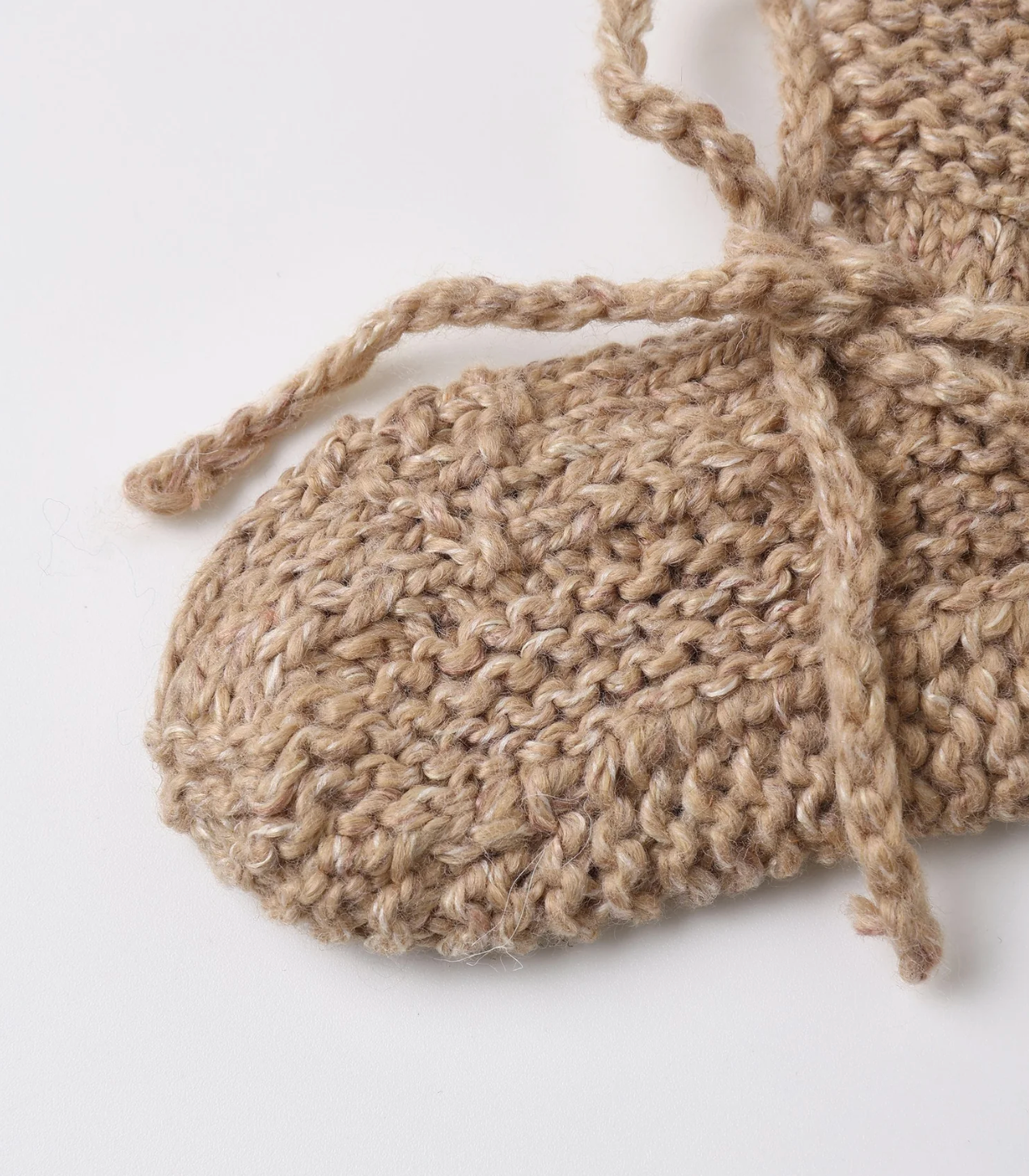 Knit Booties - Heathered Almond