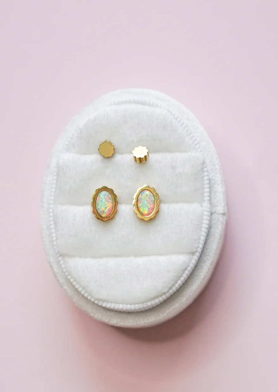 Earrings - Anniversary Opal Studs