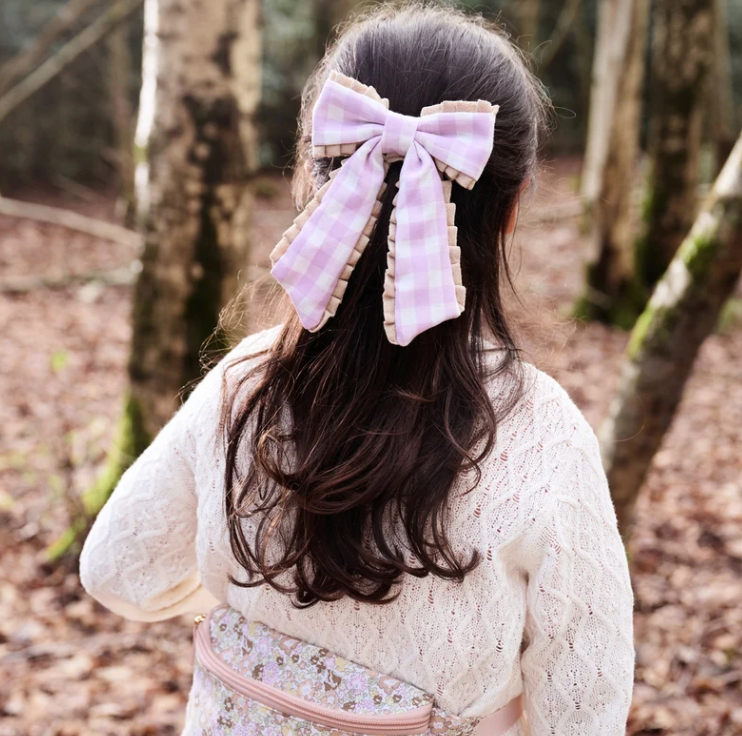 Clip - Gingham Ruffle Bow