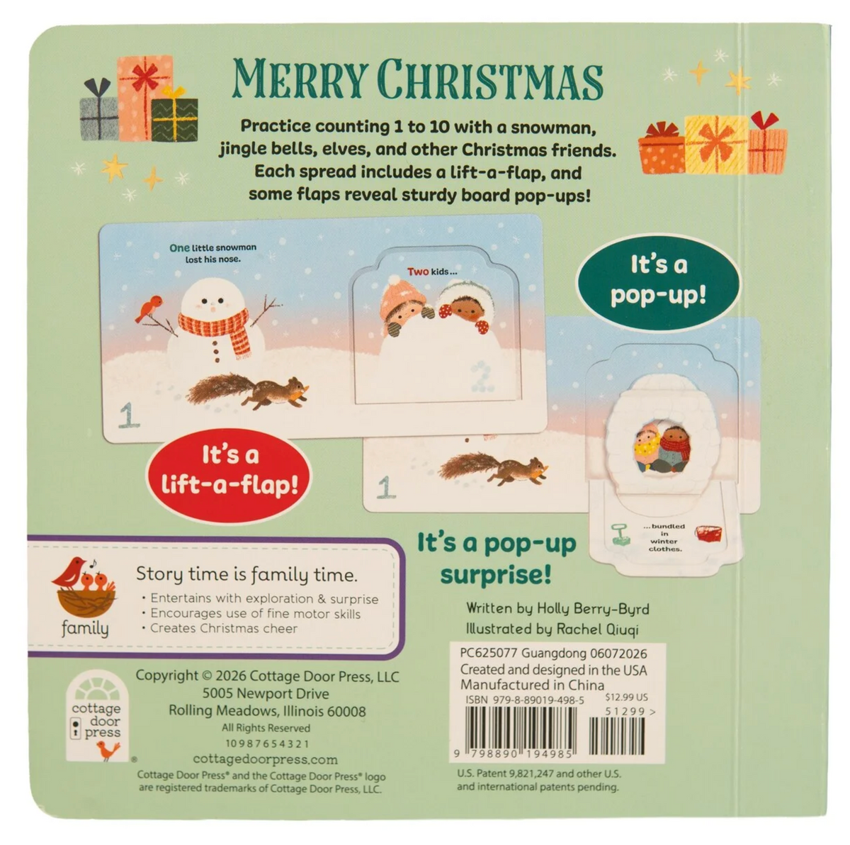 Pop-Up Surprise One Little Snowman: A Christmas Counting Book