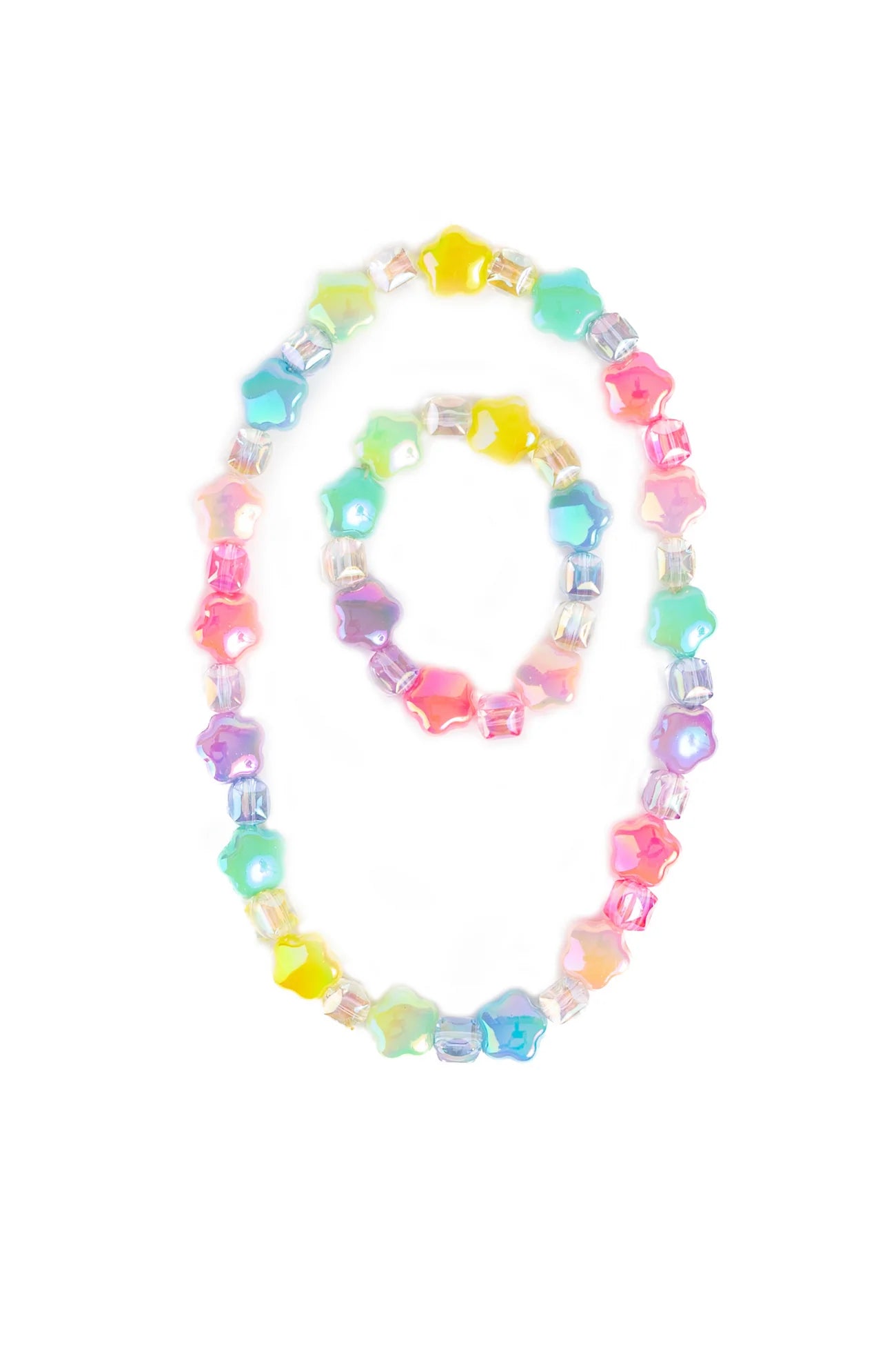 Wish Upon a Rainbow Star Necklace and Bracelet Set (2pc)