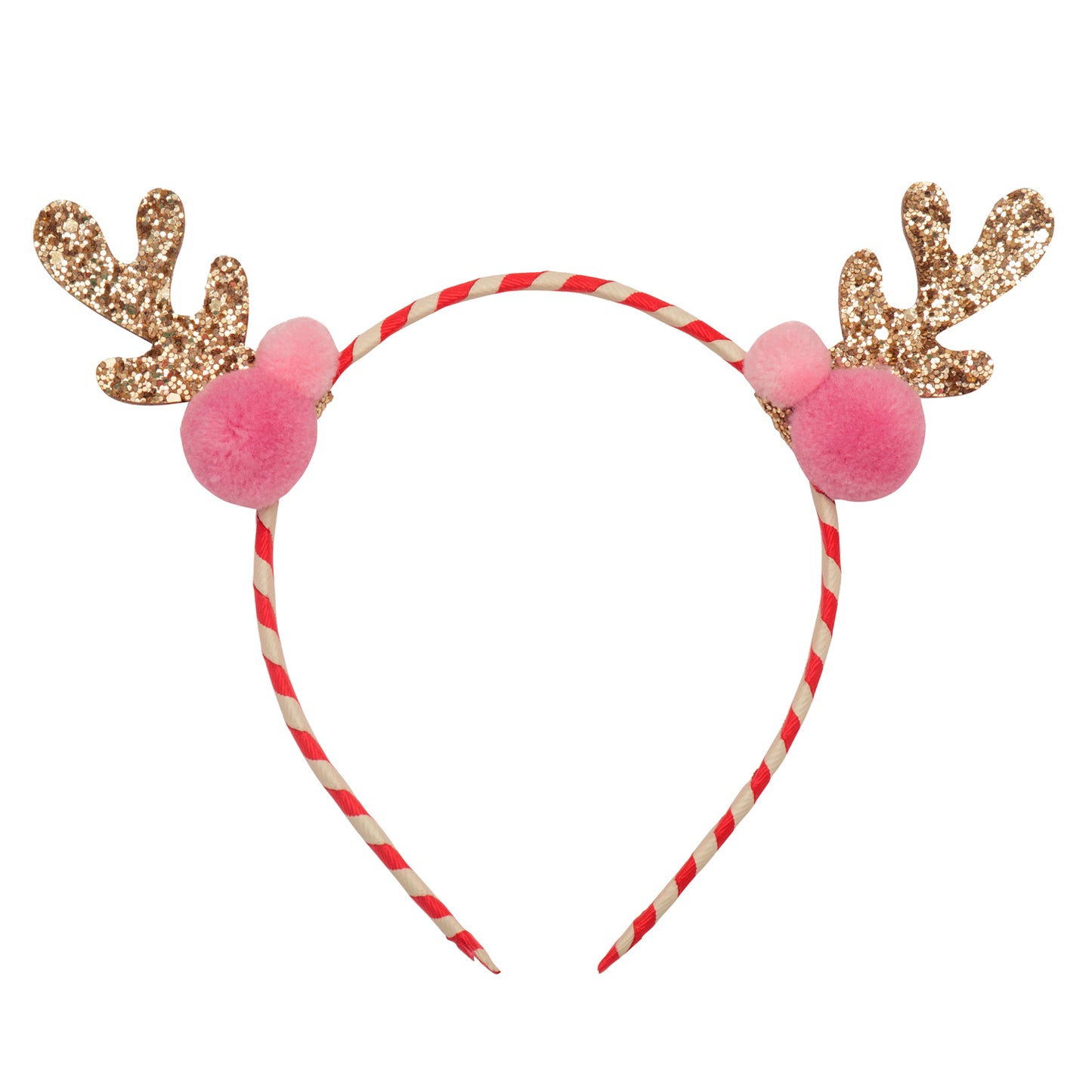 Headband - Stripy Pom Pom Reindeer