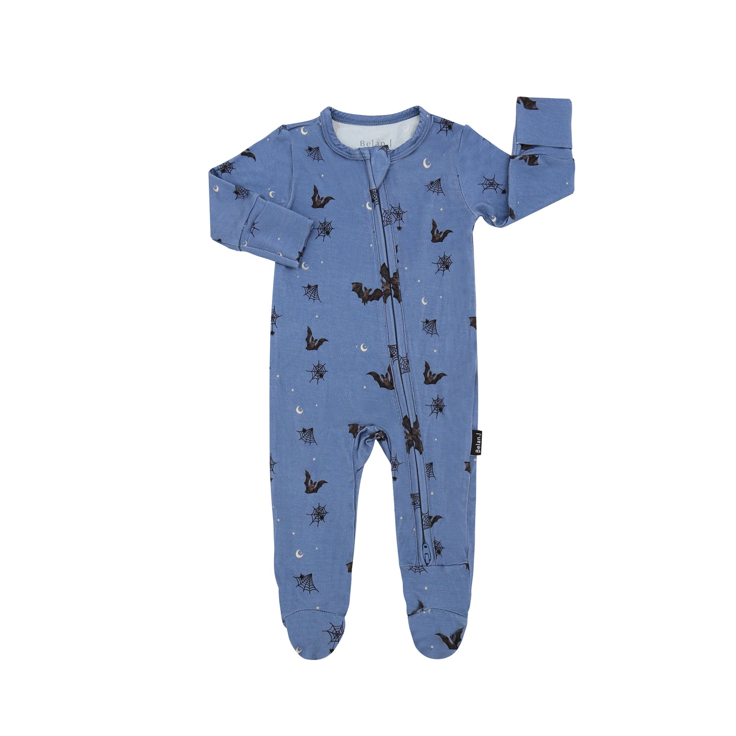 Footed Zipper Sleeper - Bats (Blue)
