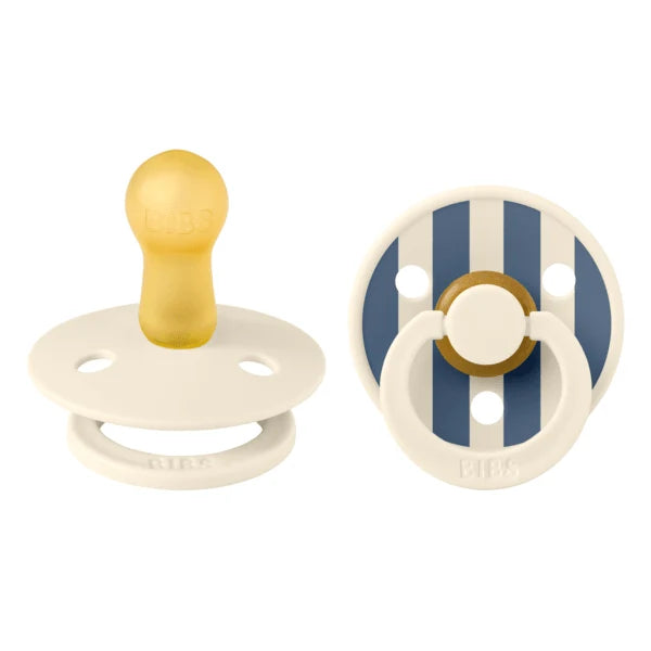 BIBS Pacifier 2PK - Ivory/ Steel Blue Mix