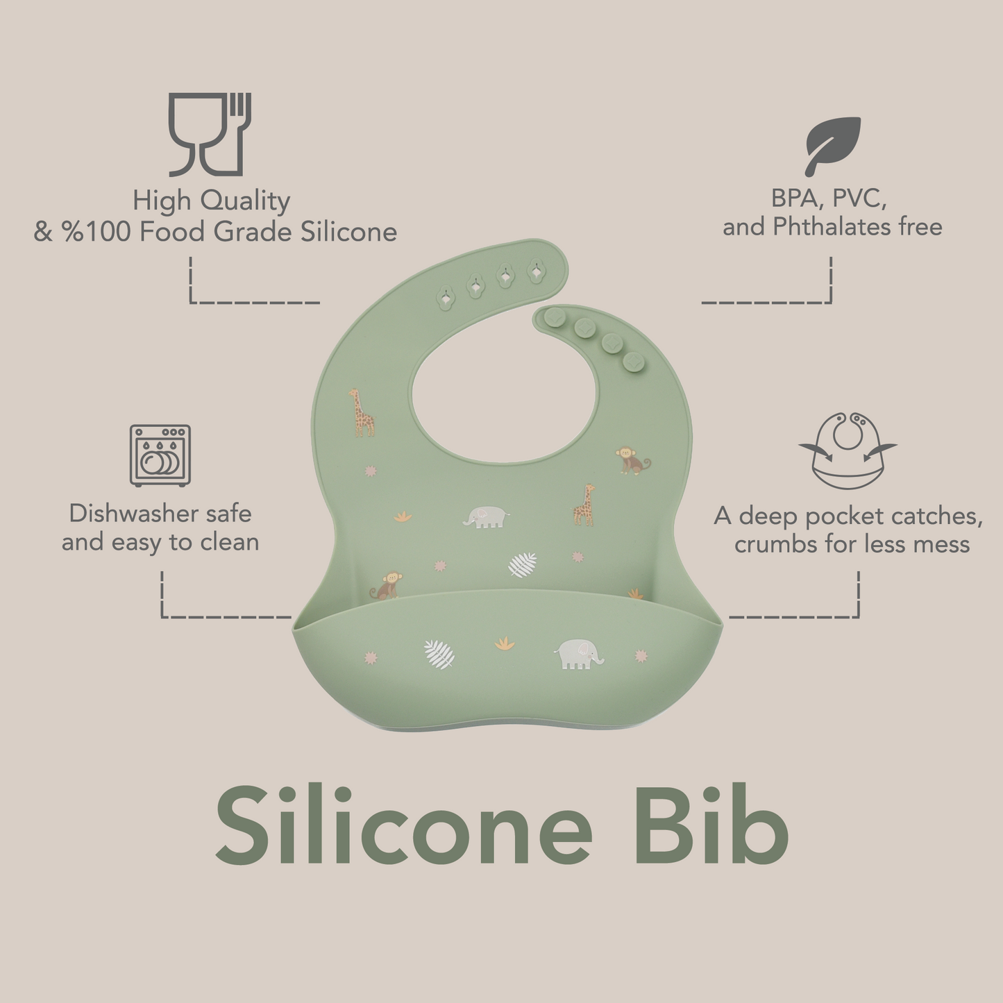 Silicone Bib - Meadow