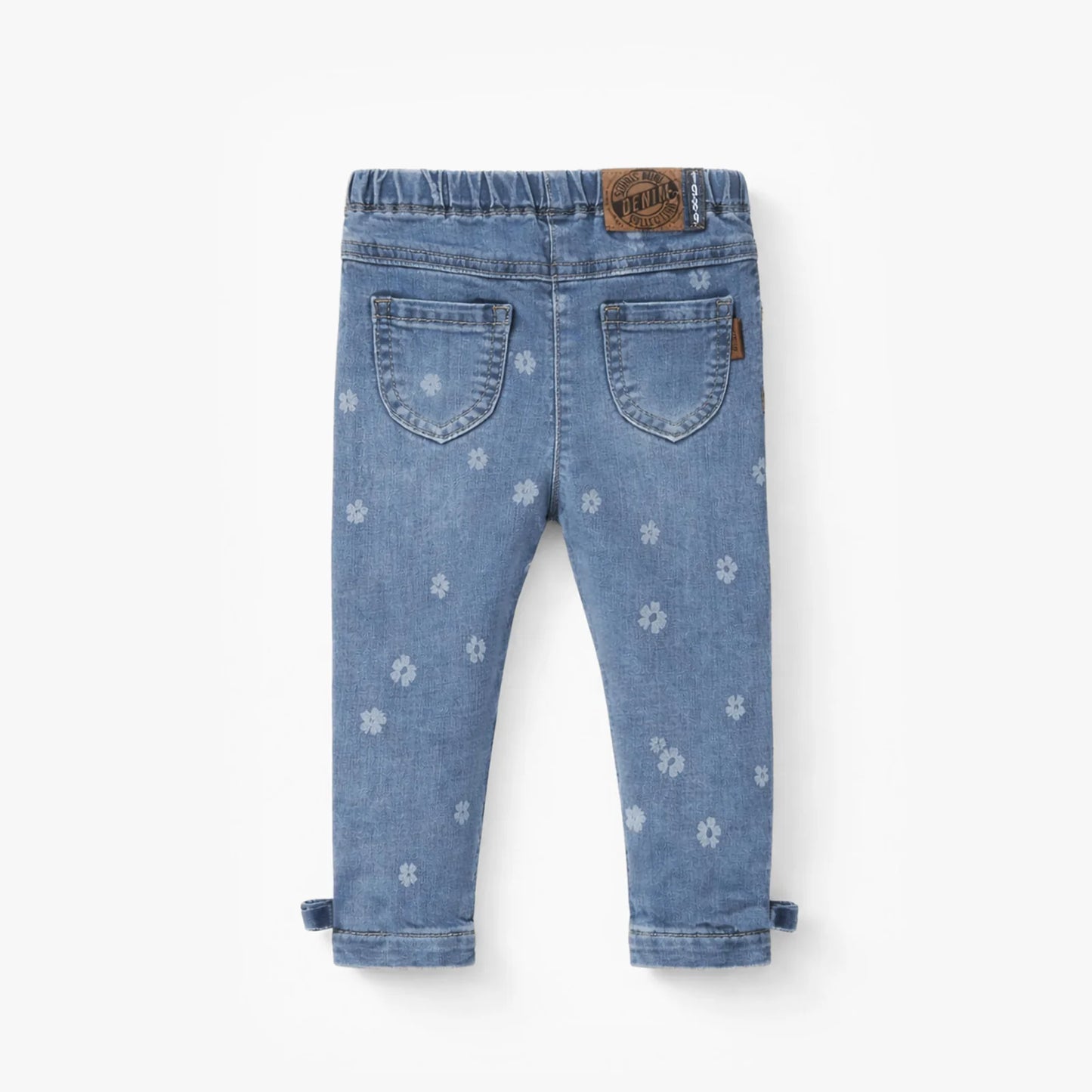 baby blue jeggings with floral pattern