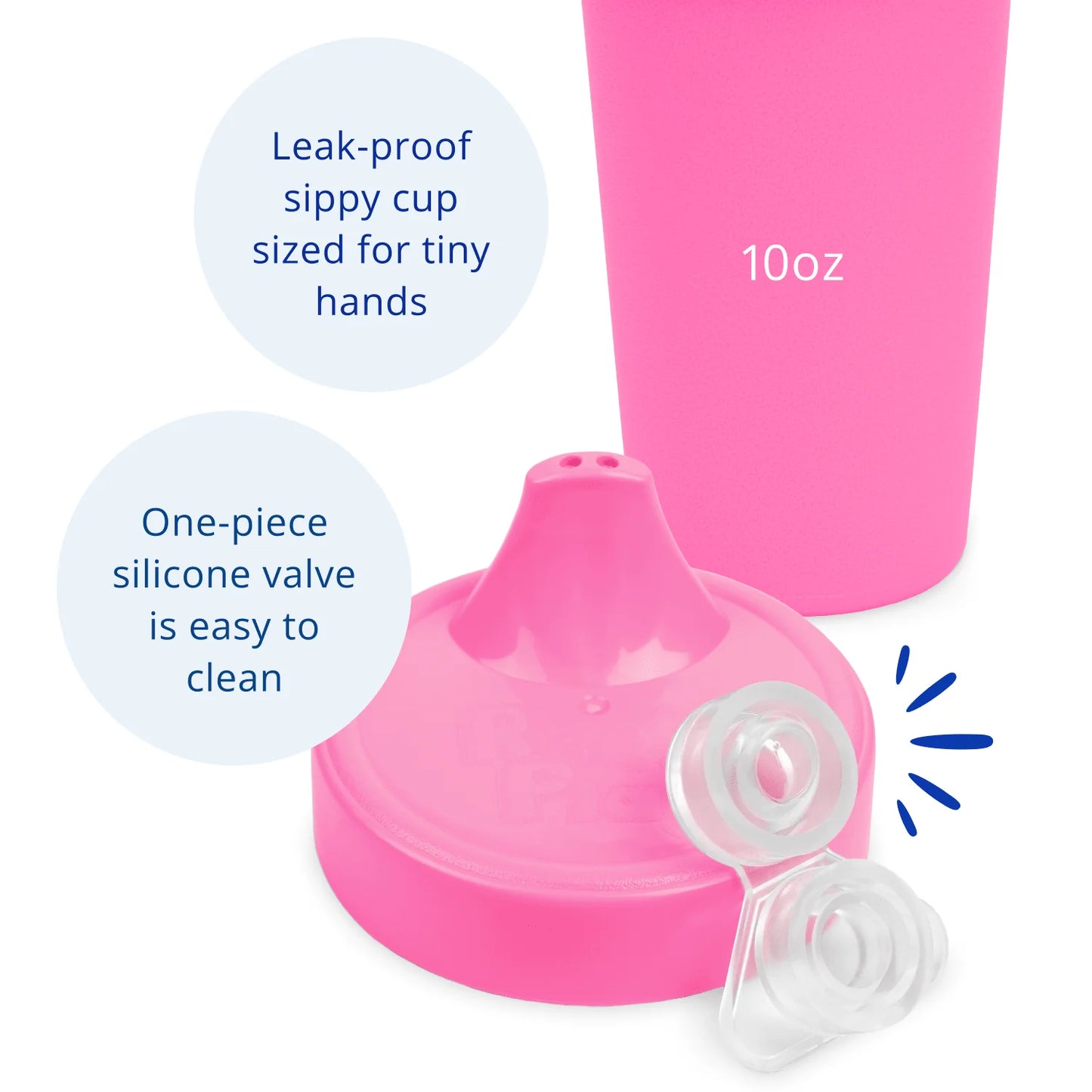 Re-Play No Spill Sippy Cup and Lid Combo - Bright Pink