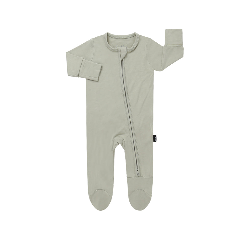 Footed Zipper Sleeper - Sage
