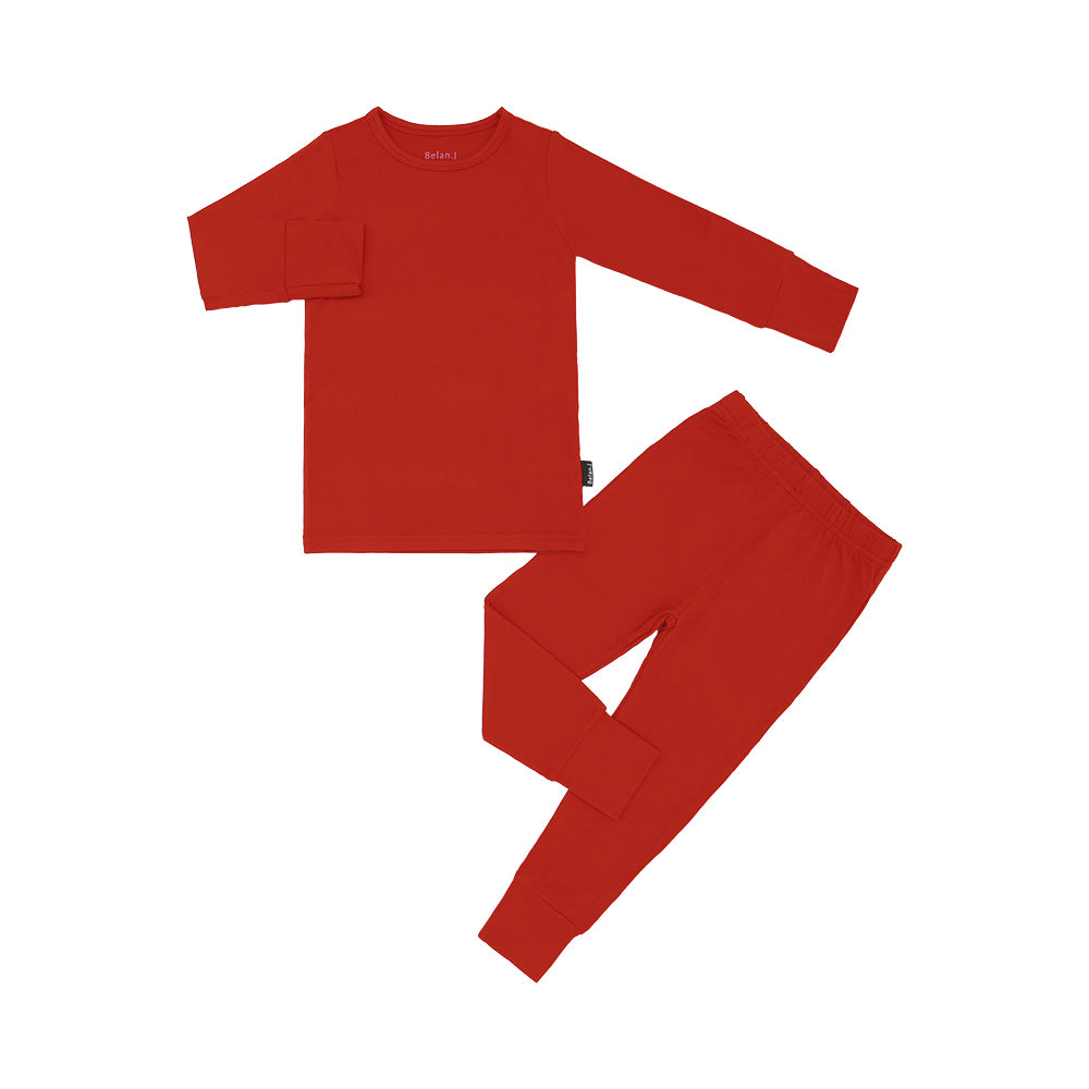 Long-Sleeve PJ Set - Santa Red