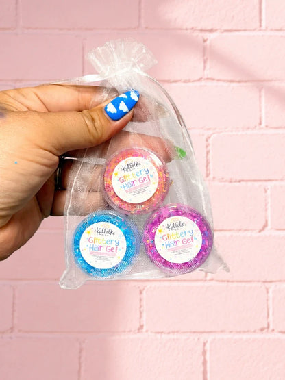 Glittery Hair Gel Mini Trio Pack - Assorted Colours
