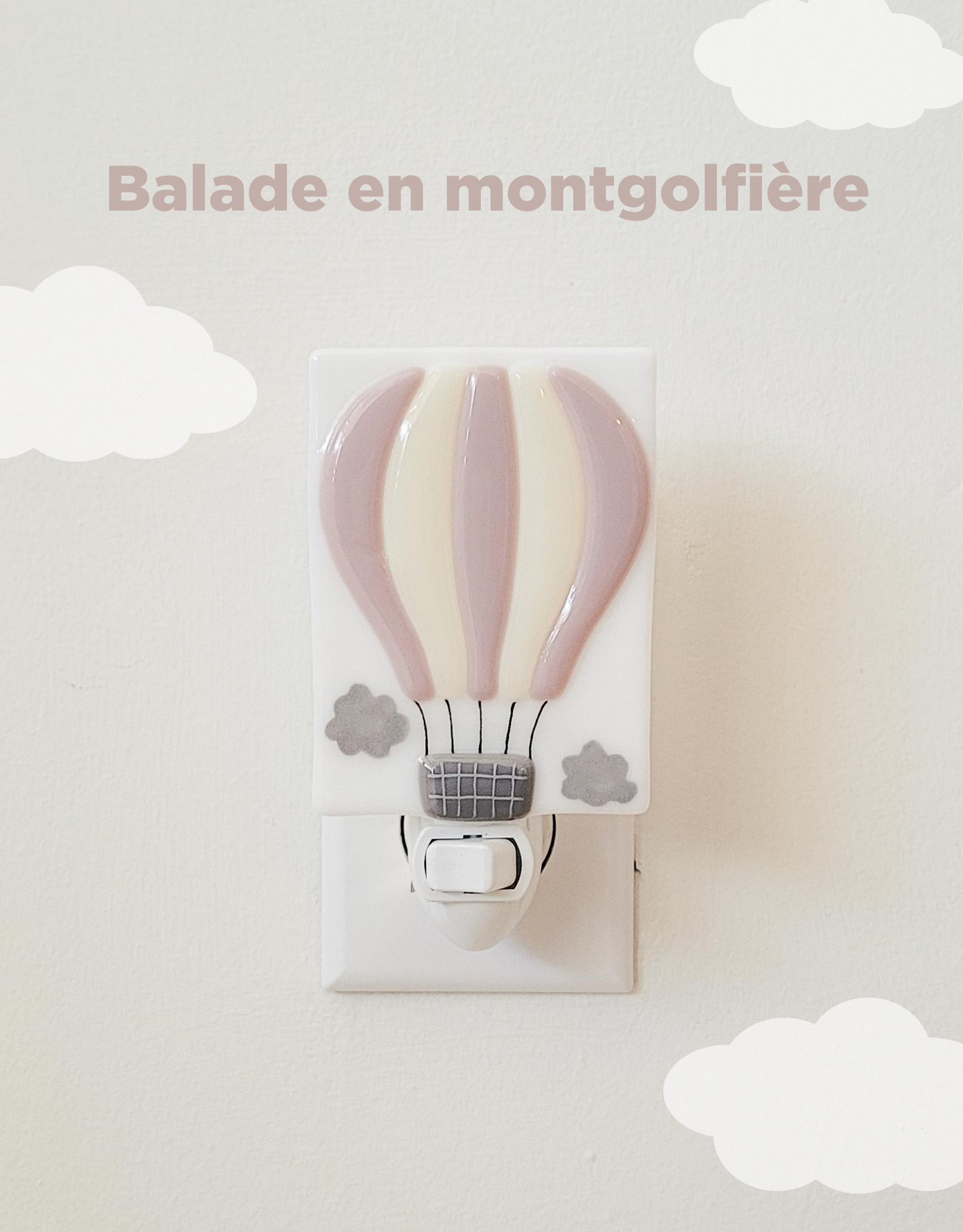 Night Light - Hot Air Balloon - Pink