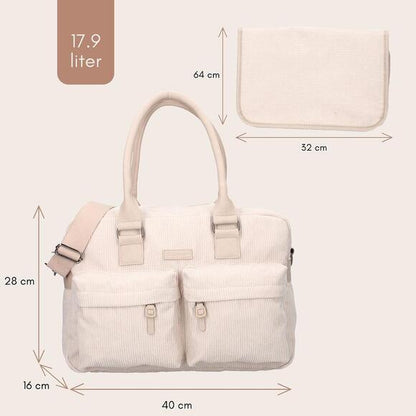 Diaper Bag - Cream Corduroy