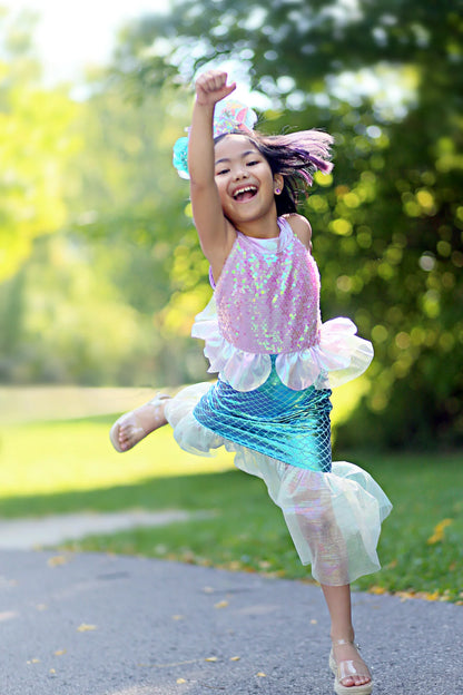 Misty Mermaid Dress - Lilac/ Blue