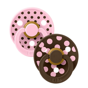 BIBS Pacifier 2PK - Polka Pink/Mocha