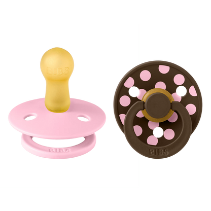 BIBS Pacifier 2PK - Polka Pink/Mocha