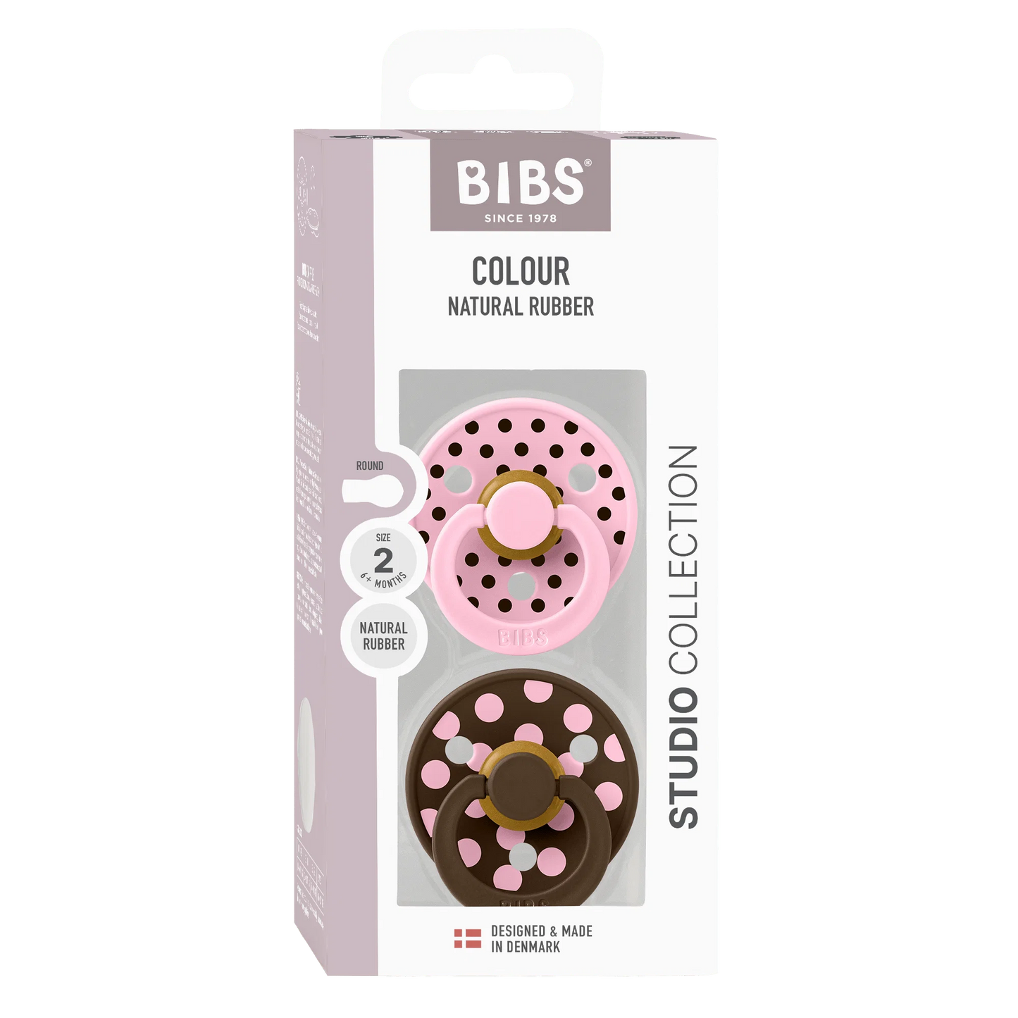 BIBS Pacifier 2PK - Polka Pink/Mocha