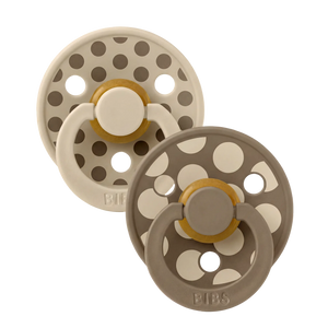 BIBS Pacifier 2PK - Polka Vanilla/Dark Oak