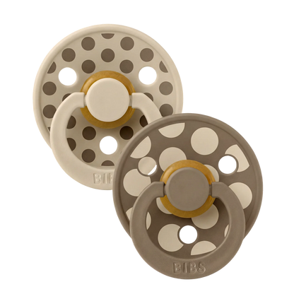BIBS Pacifier 2PK - Polka Vanilla/Dark Oak